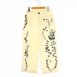 23SS ボタニズム マリンワイドパンツ 36 アイボリー 黒