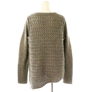 Helmut Lang 切替 ケーブル編み ニット カシミヤ混 F グレー