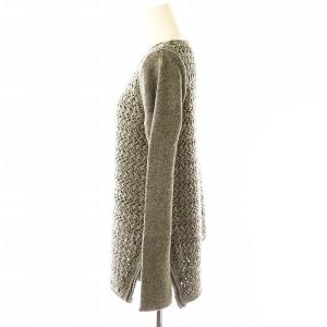 Helmut Lang 切替 ケーブル編み ニット カシミヤ混 F グレー