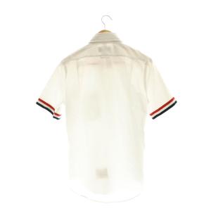 THOM BROWNE Striped short-sleeved shirt シャツ ボタンダウン 半袖 1 ホワイト レッド ブラック MWS245