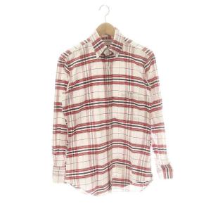 MWL001 チェック ボタンダウンシャツ 0 白 赤 青 /MI OS