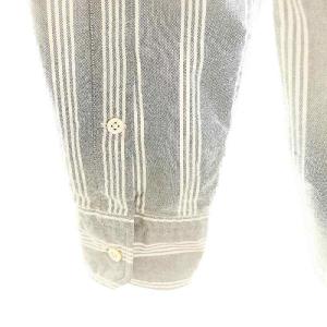 THOM BROWNE MWL272 ストライプ ボタンダウンシャツ 長袖 1 グレー 白 赤