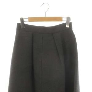 ebure ウール タックフレアスカート 36 チャコールグレー /MI OS