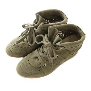 ISABEL MARANT ETOILE ボビースエードウェッジスニーカー 39 トープ カーキ BK0011FA-A1E20S