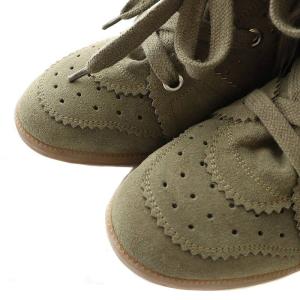 ISABEL MARANT ETOILE ボビースエードウェッジスニーカー 39 トープ カーキ BK0011FA-A1E20S