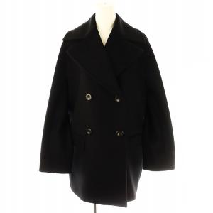 ウールダブルボタンショートコート 36 ブラック