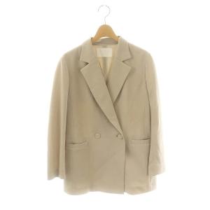 24SS ジャージーステッチ ダブルブレストジャケット テーラード 36 ベージュ /HK OS