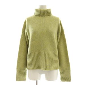 ファインウール タートルネックプルオーバー ニット セーター 長袖 S 黄緑 /NR OS
