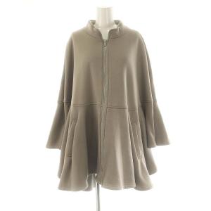 ナイロンボンバーポンチョコート 裏起毛 F グレージュ /MI OS