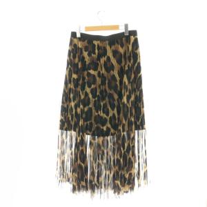 sacai LEOPARD PRINT SKIRT スカート ロング プリーツ レオパード 3 ブラック ブラウン イエローベージュ