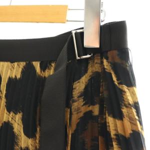 sacai LEOPARD PRINT SKIRT スカート ロング プリーツ レオパード 3 ブラック ブラウン イエローベージュ