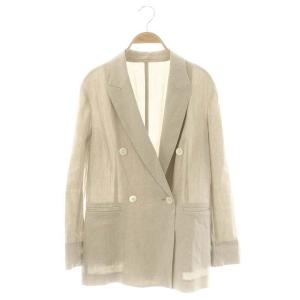 vingt-trois 24SS 洗える リネンレーヨンストレッチ ダブル ジャケット テーラード 38 生成り