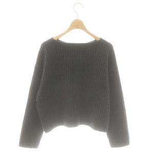 23区 vingt-trois 24AW カシミヤブレンド クロップド ニット セーター 長袖 ウール 32 ダークグレー