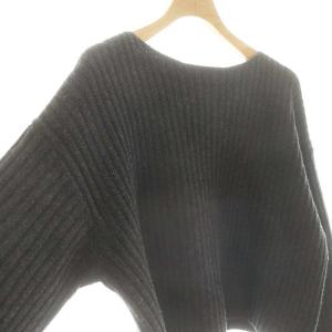 23区 vingt-trois 24AW カシミヤブレンド クロップド ニット セーター 長袖 ウール 32 ダークグレー