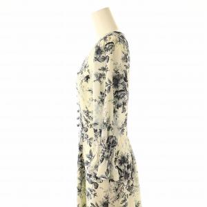 Diagram GRACE CONTINENTAL 23AW シャドーフラワープリントワンピース ロング Vネック 36 オフホワイト マルチカラー