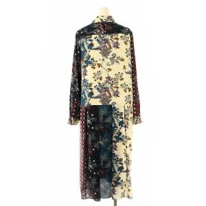 GRACE CONTINENTAL サラサミックスシャツワンピース 38 アイボリー マルチカラー