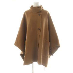 23AW スタンドカラーダブルフェイスポンチョ キャメル /HK OS