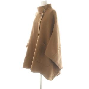 IENA 23AW スタンドカラーダブルフェイスポンチョ キャメル /HK OS