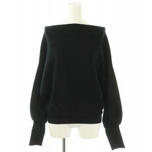 24AW ウエストリブ2WAYニットプルオーバー カットソー F ブラック /DO OS