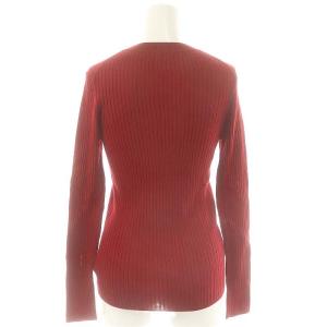 IENA 23AW Jesi ワイドリブクルーネックプルオーバー ニット 長袖 シルク混 レッド /HK OS