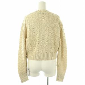 SHIPS 手洗い可能 柄編み ショート カーディガン ニット 長袖 ONE SIZE ナチュラルベージュ /ES