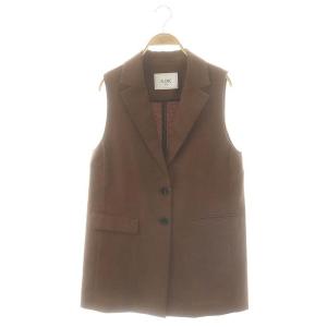 23SS リネン混 テーラードジレ ベスト ブラウン /HK OS
