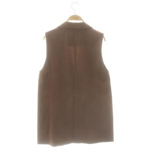 SLOBE IENA 23SS リネン混 テーラードジレ ベスト ブラウン /HK OS