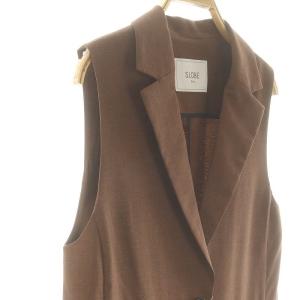SLOBE IENA 23SS リネン混 テーラードジレ ベスト ブラウン /HK OS