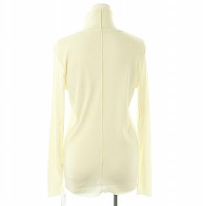 SHIPS 手洗い可能 ドライタッチ リブ タートル プルオーバー カットソー 長袖 ONE SIZE オフホワイト