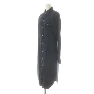 POLO RALPH LAUREN ウエスタン デニムシャツワンピース ロング 長袖 S ブルー /HK OS
