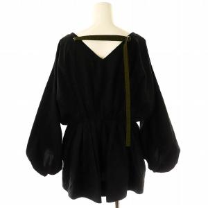 ELENDEEK VOLUME GATHER PEPLUM BL ブラウス 長袖 F ブラック /HK OS