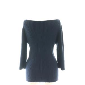 EVERYDAY I LIKE EVERYDAY KNIT リブニット カットソー 七分袖 F 紺 ネイビー /AT OS