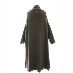 MUSE de Deuxieme Classe スムースニットガウンコート ロング 前開きトッパー F 茶 ブラウン /AT OS