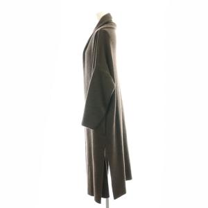 MUSE de Deuxieme Classe スムースニットガウンコート ロング 前開きトッパー F 茶 ブラウン /AT OS