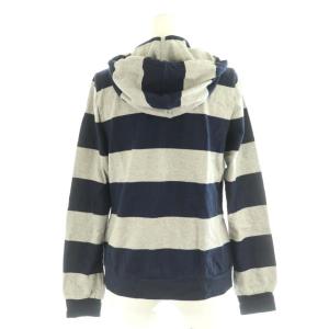 BURBERRY BLUE LABEL コットンボーダーセットアップ ジップアップパーカー ショートパンツ 38 ネイビー グレー