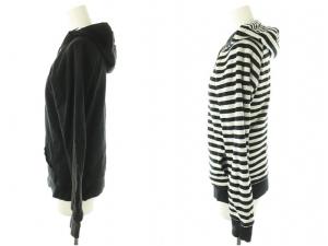 BURBERRY BLUE LABEL リバーシブルジップパーカー ジャケット ロゴ刺繍 38 ブラック ホワイト /DO OS