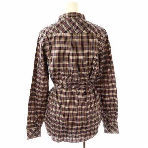 BURBERRY BLUE LABEL チェックシャツ ベルト付き 38 紫 ベージュ 黒 赤