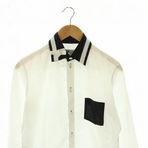 Y-3 バイカラーシャツ 長袖 M ホワイト ブラック /DO OS