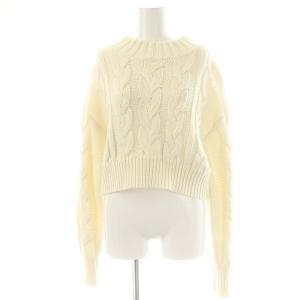 ケーブルクロップドニット セーター ウール混 1 アイボリー /MI OS