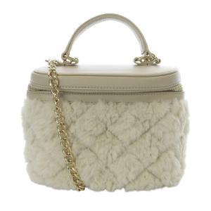 キルティング エコファー ショルダーバッグ 2way ハンドバッグ ベージュ /SR8