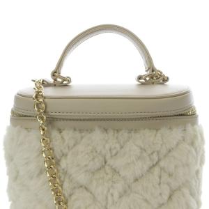 DIANA キルティング エコファー ショルダーバッグ 2way ハンドバッグ ベージュ /SR8