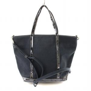 Vanessa bruno CABAS S スパンコール トートバッグ ハンドバッグ 2WAY 紺 V40435 /MM OF