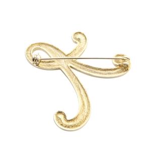 ANAYI パールロゴモチーフ ブローチ ゴールド色 /SR33