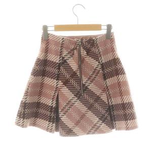 SNIDEL 24AW ロービングチェックミニスカート 台形 0 ピンク