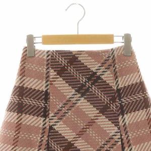 SNIDEL 24AW ロービングチェックミニスカート 台形 0 ピンク