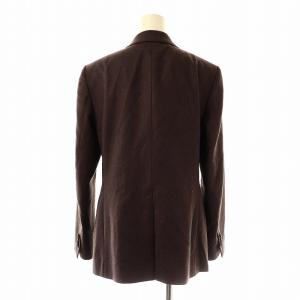 PAUL SMITH パンツスーツ セットアップ シングル2B テーラードジャケット ワイドパンツ カシミヤ混 40 ダークブラウン