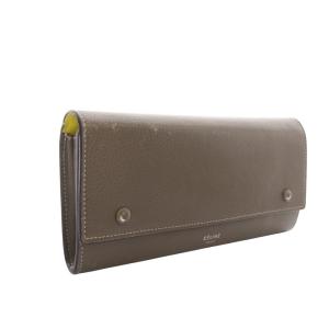CELINE ラージフラップマルチファンクション 長財布 二つ折り レザー グレージュ /YO8 OH