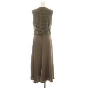 Diagram GRACE CONTINENTAL 24AW サテンコンビジレワンピース ロング 36 ブラウン /HK OS