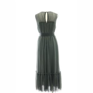 GRACE CONTINENTAL 24AW プリーツロングドレス ワンピース マキシ ロング ノースリーブ 36 グレー 0124335049