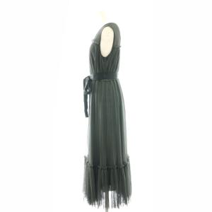 GRACE CONTINENTAL 24AW プリーツロングドレス ワンピース マキシ ロング ノースリーブ 36 グレー 0124335049
